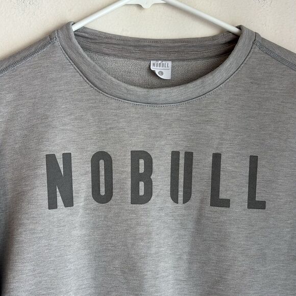 NOBULL Women’s Charcoal Crewneck Sweater soft cozy lounge size large GUC read! - Picture 2 of 8